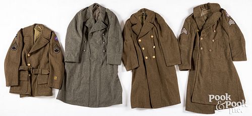 Two US WWII wool trench coats