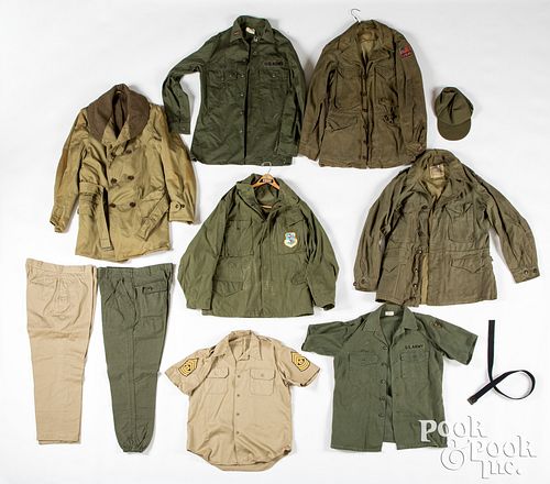 Two US WWII M43 field jackets, together with a M65