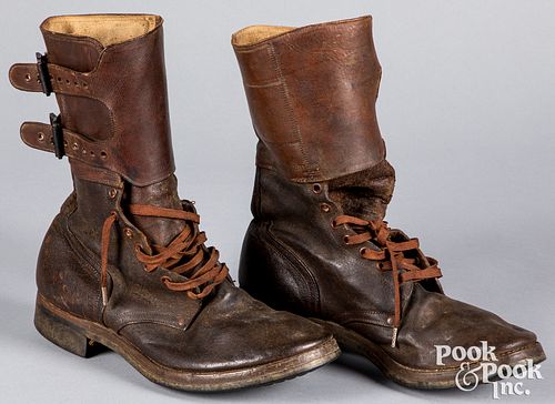 US WWII military boots, with double buckles