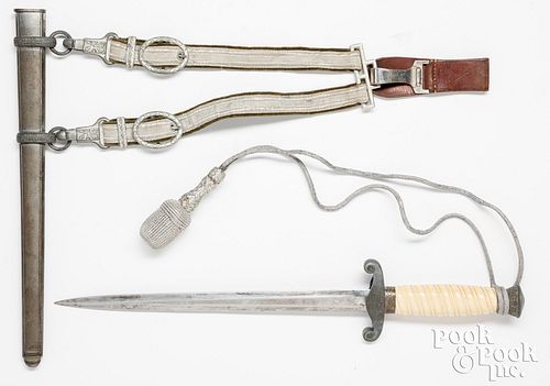 WWII German Nazi officers dagger, scabbard & knot