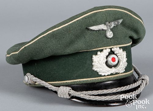 German WWII visor cap, with eagle and cockade