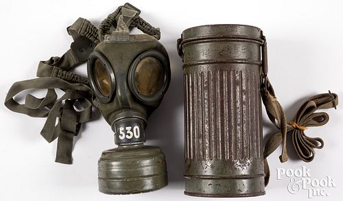 German WWII canister gas mask