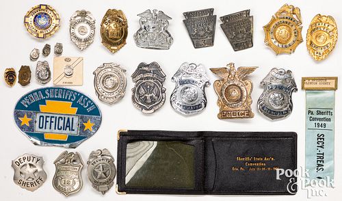 Group of vintage law enforcement badges