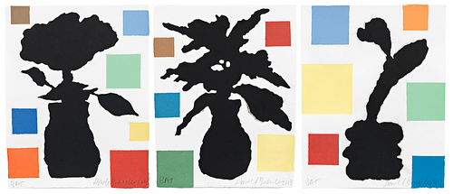 DONALD BAECHLER, Abstract Composition with Flower I, II, and III