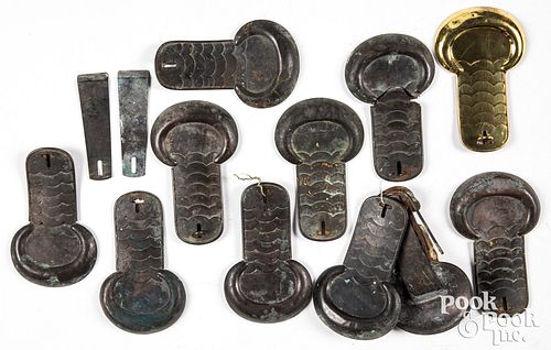 Five pairs of Civil War era brass scale epaulettes