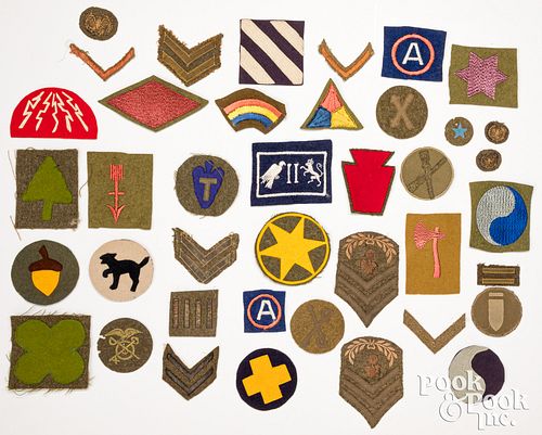 Group of WWI and WWII uniform shoulder patches