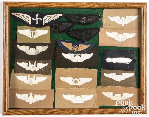 Group of US WWII military cloth uniform insignias
