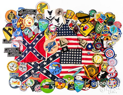 Large US group of civilian and military patches