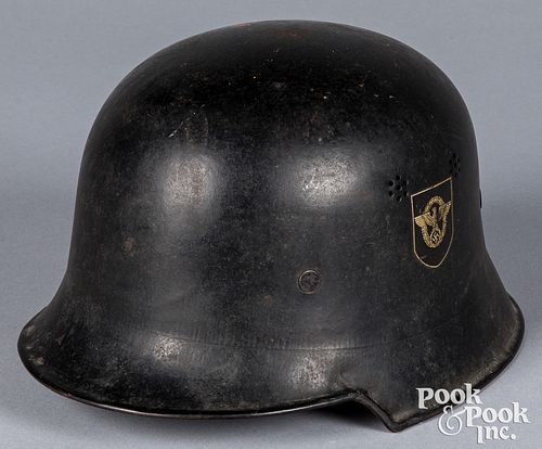 German WWII M34 double decal Nazi police helmet