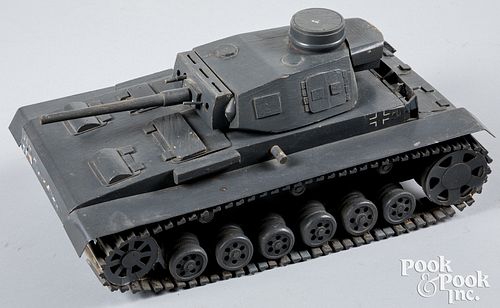 Wood and tin German Panzer tank model