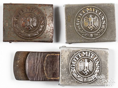 Three German WWII Army belt buckles