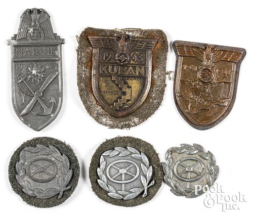 Group of German WWII sleave shields