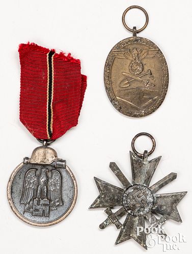 Three German WWII medals, to include West Wall