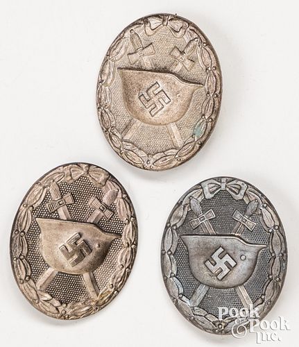 Three German silver wound badges