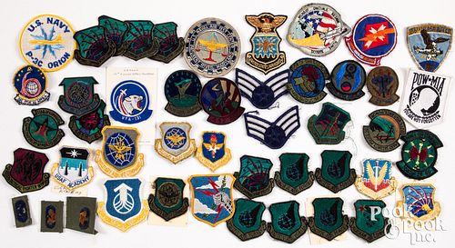 Large group of US patches, sleeve insignias, rank