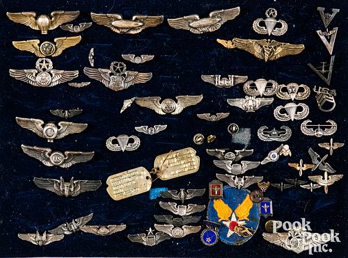 Large group of US WWII and after Air Corps wings