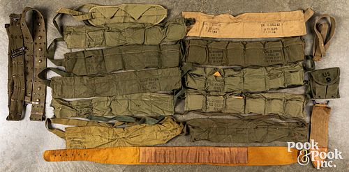 Ten WWII and later ammo bandoliers