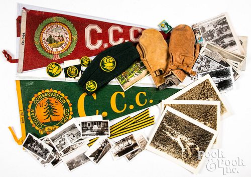 Group of Civilian Conservation Corps (CCC) items