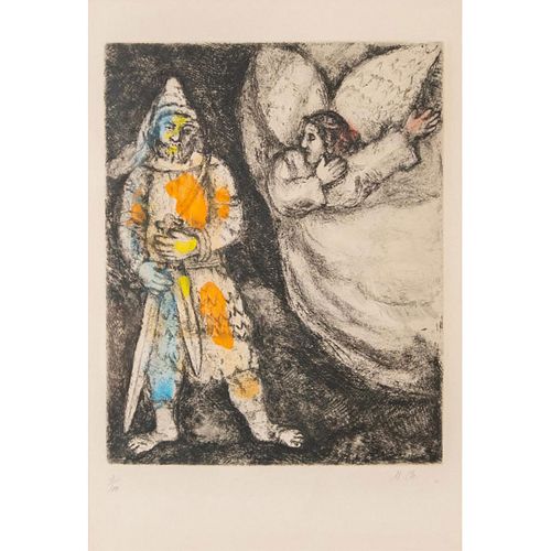 Framed Marc Chagall Etching, Joshua Armed By God