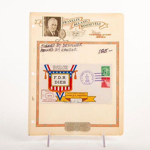 1945 FDR Commemorative Stationary w/ Signed First Day Cover