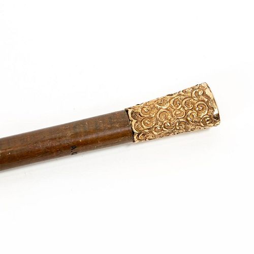 Gold Handle Presentation Cane Oval Handle And Shaft