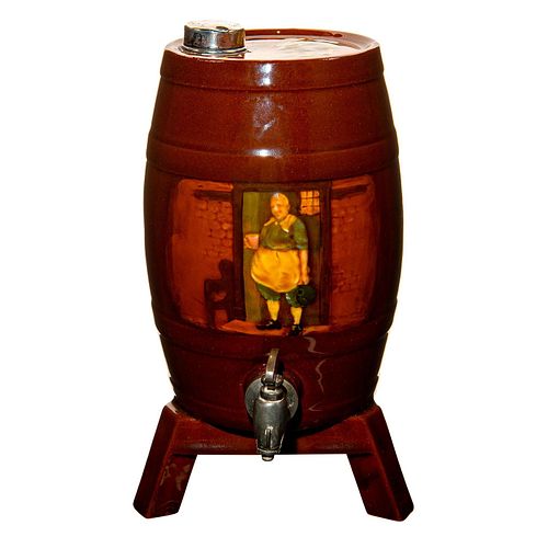Royal Doulton Spirit Barrel with English Tavern Scene in Kingsware Glaze