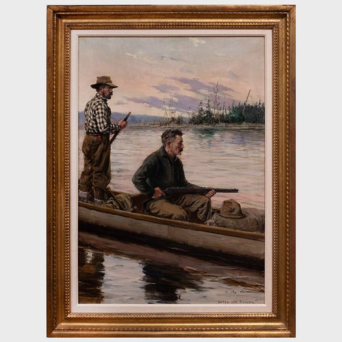 Anton Otto Fischer (1882-1962): Hunters in a Canoe