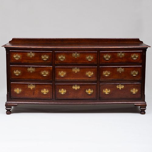 George III Style Inlaid Oak Chest of Drawers