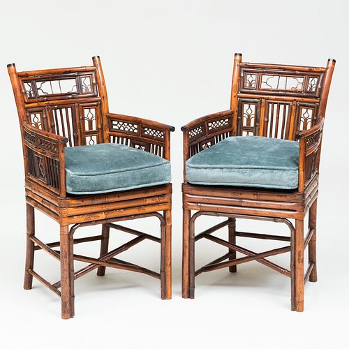 Pair of Chinese Export Bamboo Child's Chairs