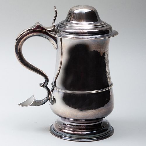 George III Silver Tankard Engraved with Crest