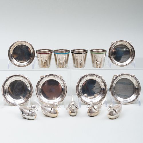 Group of Silver and Silver Plate Condiment Wares