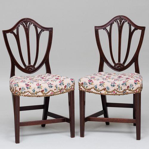 Pair of Small George III Mahogany Side Chairs