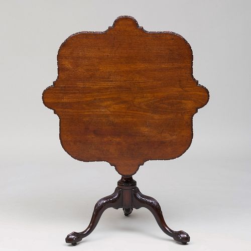 George III Carved Mahogany Tilt-Top Tripod Table
