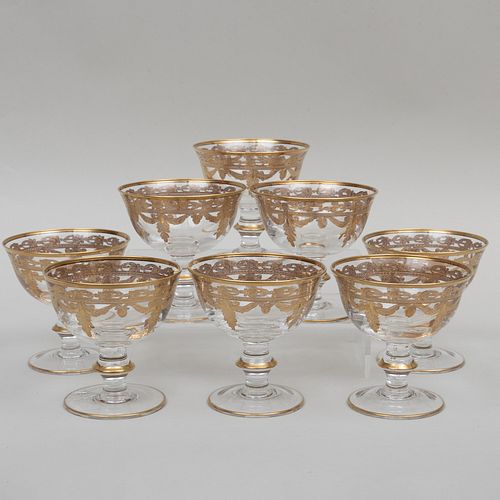 Set of Eight Gilt Decorated Sorbet Cups