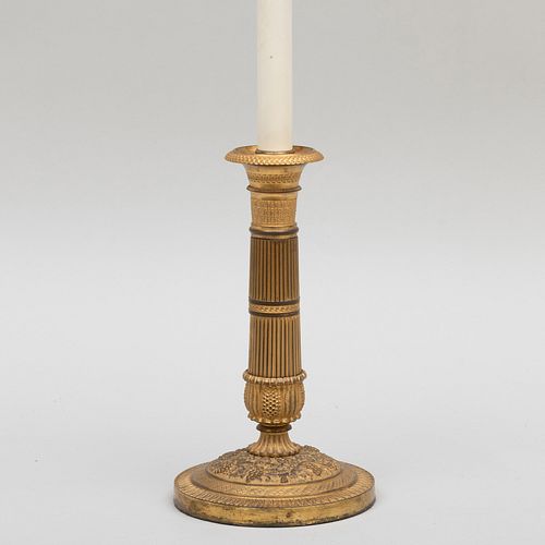 Charles X Ormolu Candlestick Lamp