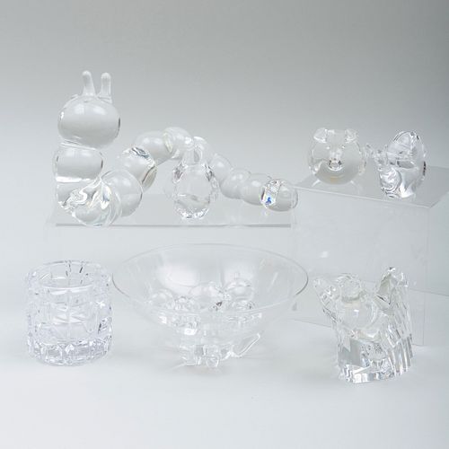 Group of Steuben Glass Models of Animals and Other Articles