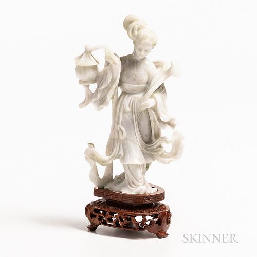 White Jadeite Figure of a Female Deity
