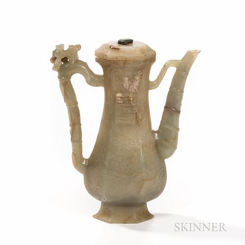 Nephrite Jade Ewer and Cover
