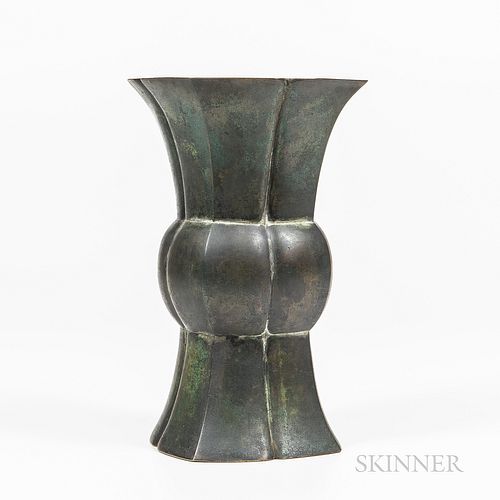 Bronze Gu-form Vase