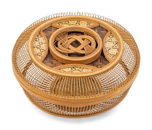 A Woven Basket and Cover