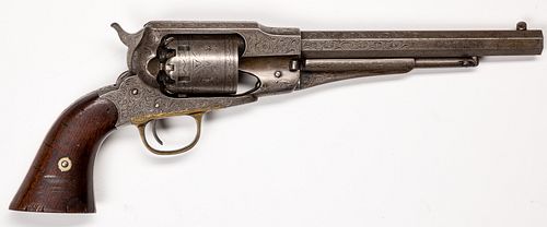 Engraved Remington 1858 martially marked revolver