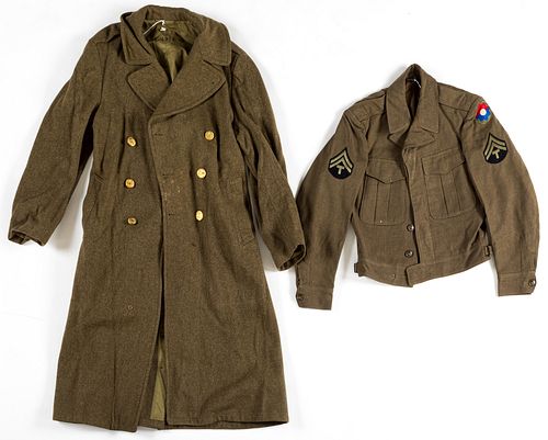 US WWII tunic and overcoat
