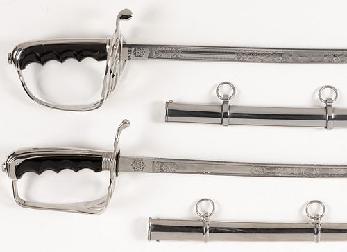 Pair of US dress swords and scabbards