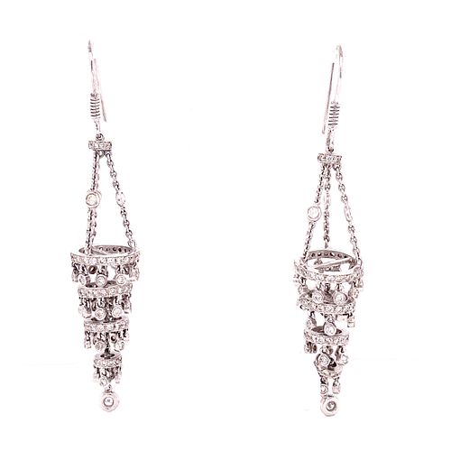 Platinum Diamond Chandelier Drop Earrings