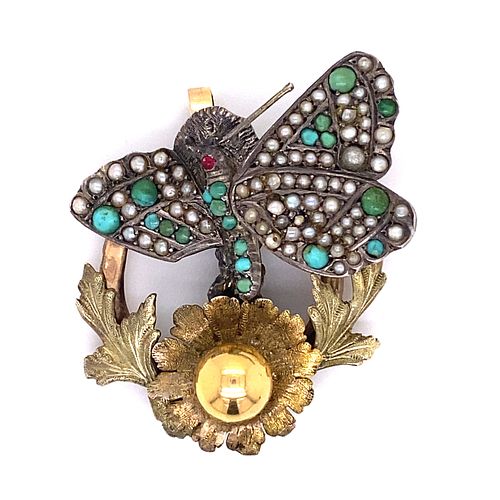 Silver & Gold Butterfly Pendant