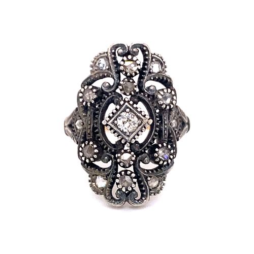 Georgian Silver & GoldÂ  Diamond Ring