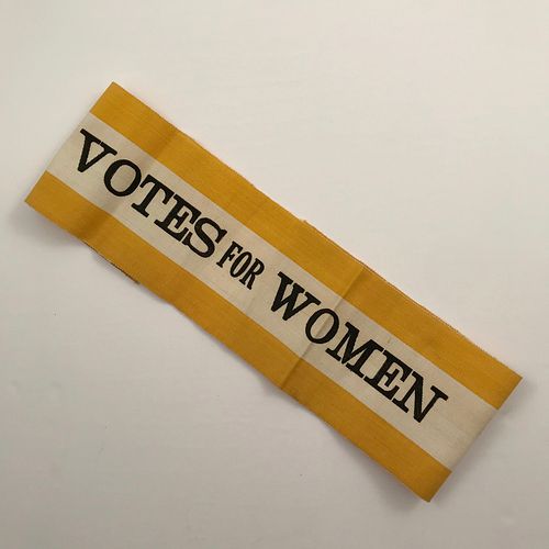 Antique Votes for Women Suffrage Yellow and White Sash 