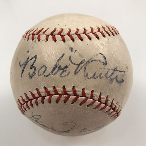 Babe Ruth Lou Gehrig Signed  Spalding Baseball JSA