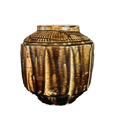 Korean Brown Glazed Hendecagon Vase, Joseon Dynasty