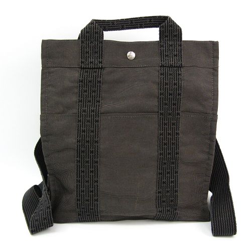 Hermes Her Line Backpack MM Unisex Polyamide,Polyester Backpack Black,Dark Gray
